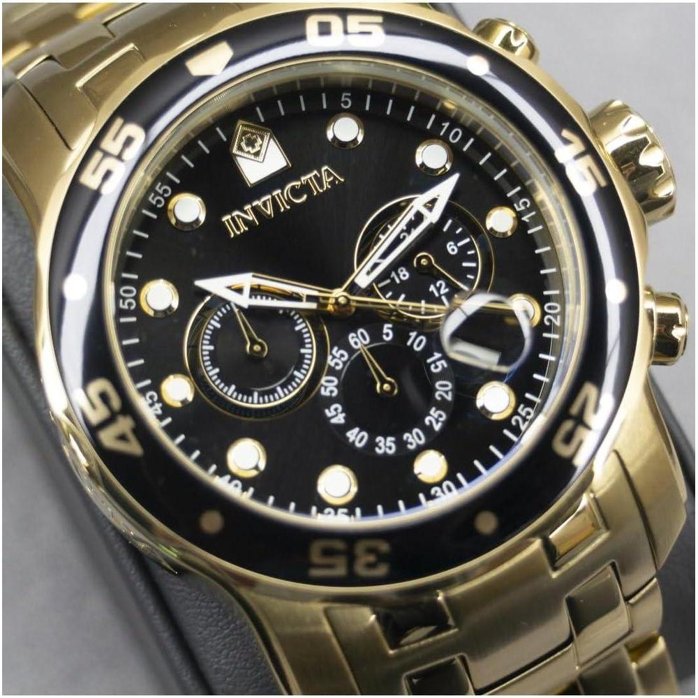 Invicta Pro Diver, reloj cronógrafo de cuarzo con correa de acero inoxidable plateado, diseño sofisticado para hombres