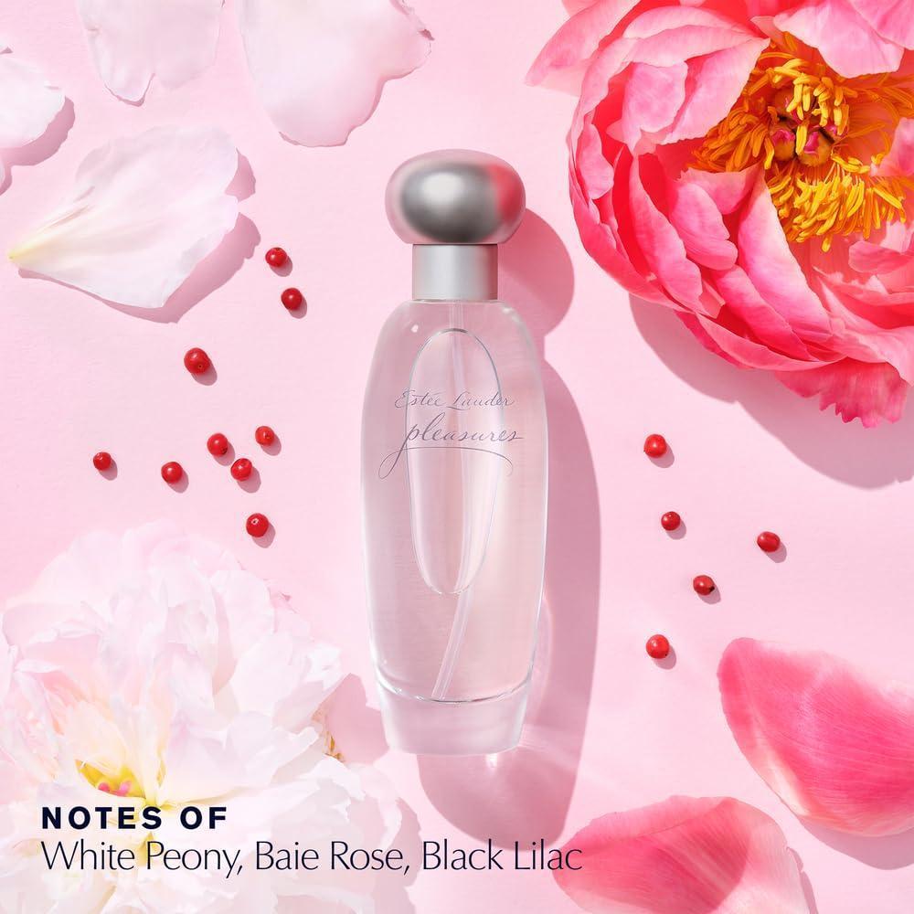 Estée Lauder Pleasures Eau de Parfum Spray, fragancia floral para mujer con notas de lirio, peonía y jazmín, cautivadora y optimista