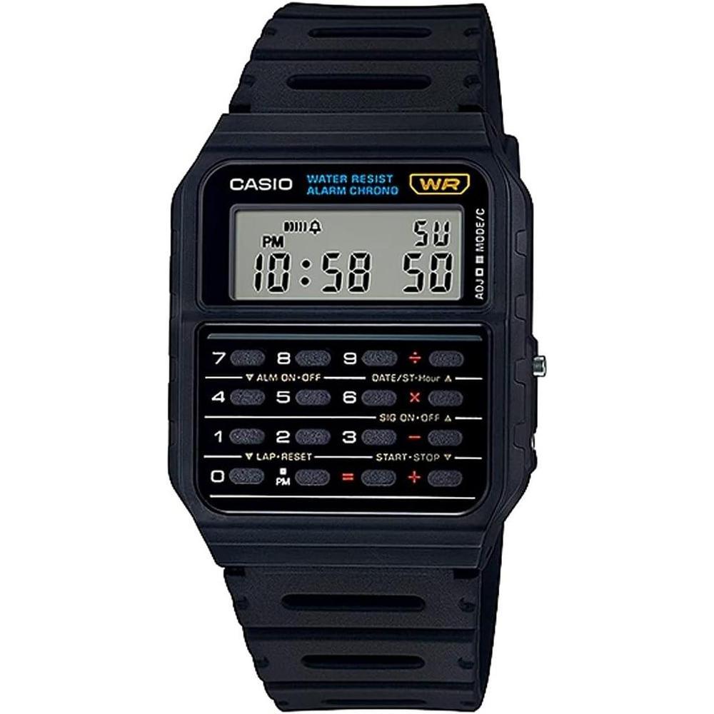 Casio CA53W Vintage Series | Data Bank | 1/100 SEC Stopwatch | Water Resistant | 8 Digit Calculator | Dual Time | Resin Band | Resin Case | Auto Calendar | Daily Alarm | 5 Year Battery
