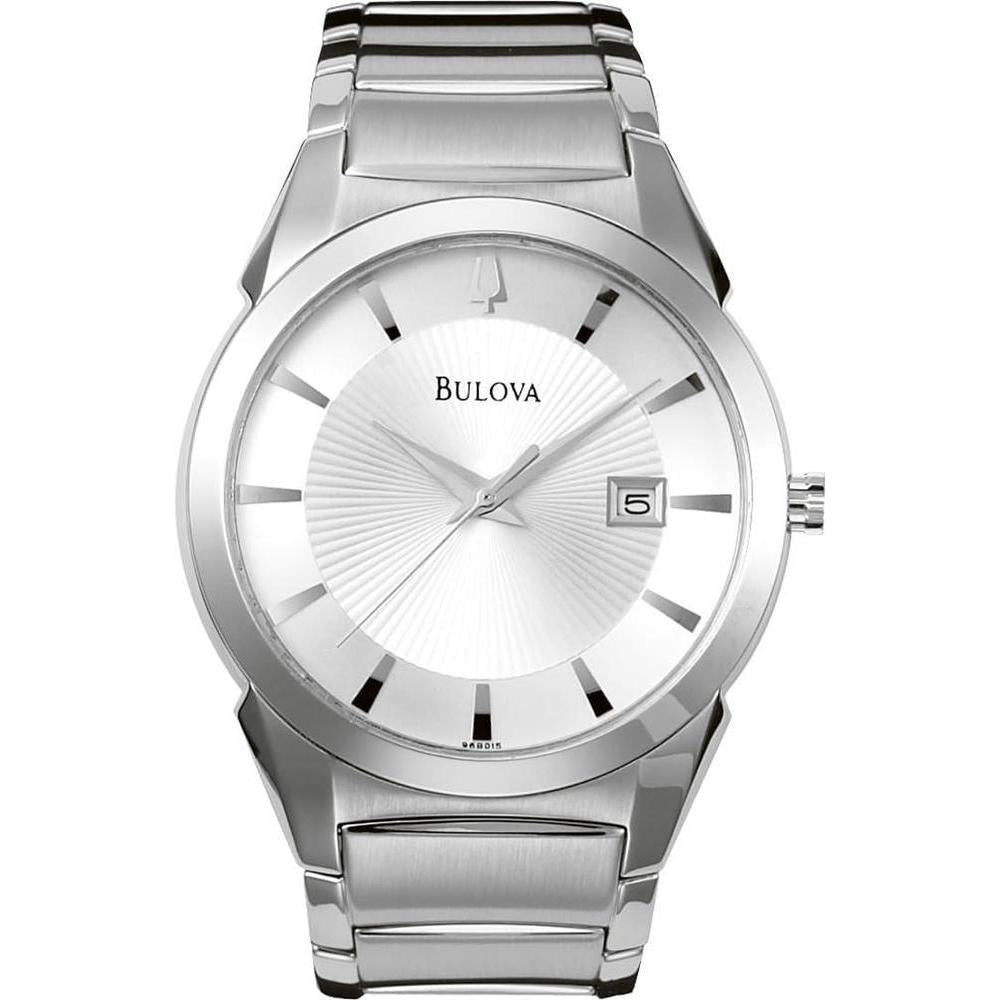 Bulova Men's 3-Hand Calendar Date Quartz Watch, Patterned Dial, 38mm Style: 96B015