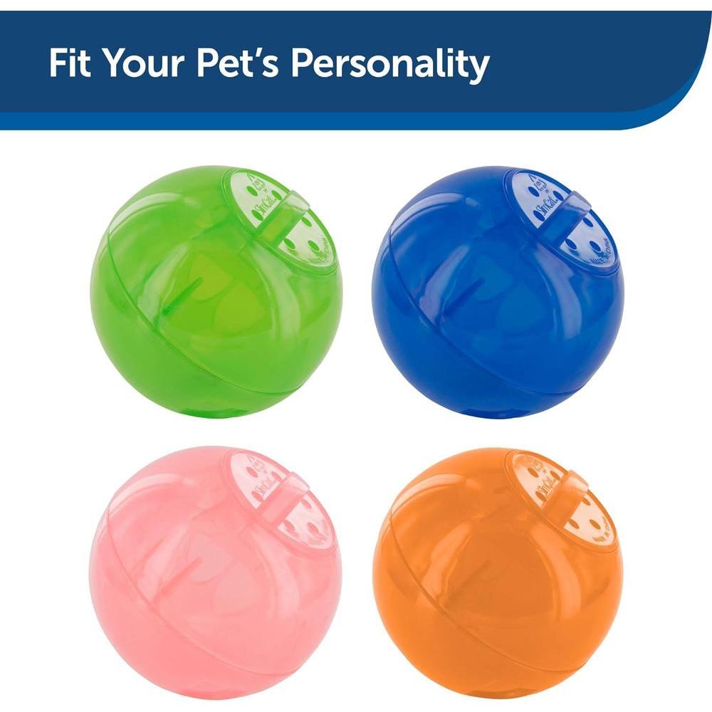 PetSafe SlimCat Juguete y dispensador de comida interactivo para gatos, azul, fomenta el ejercicio y la digestión, 15 cm