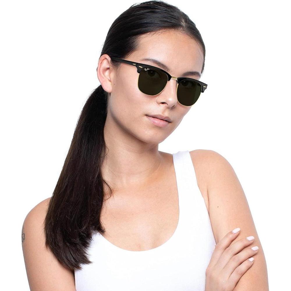 Ray-Ban Clubmaster RB3016 Lentes de sol cuadrados con montura de acetato, protección UV y opciones polarizadas
