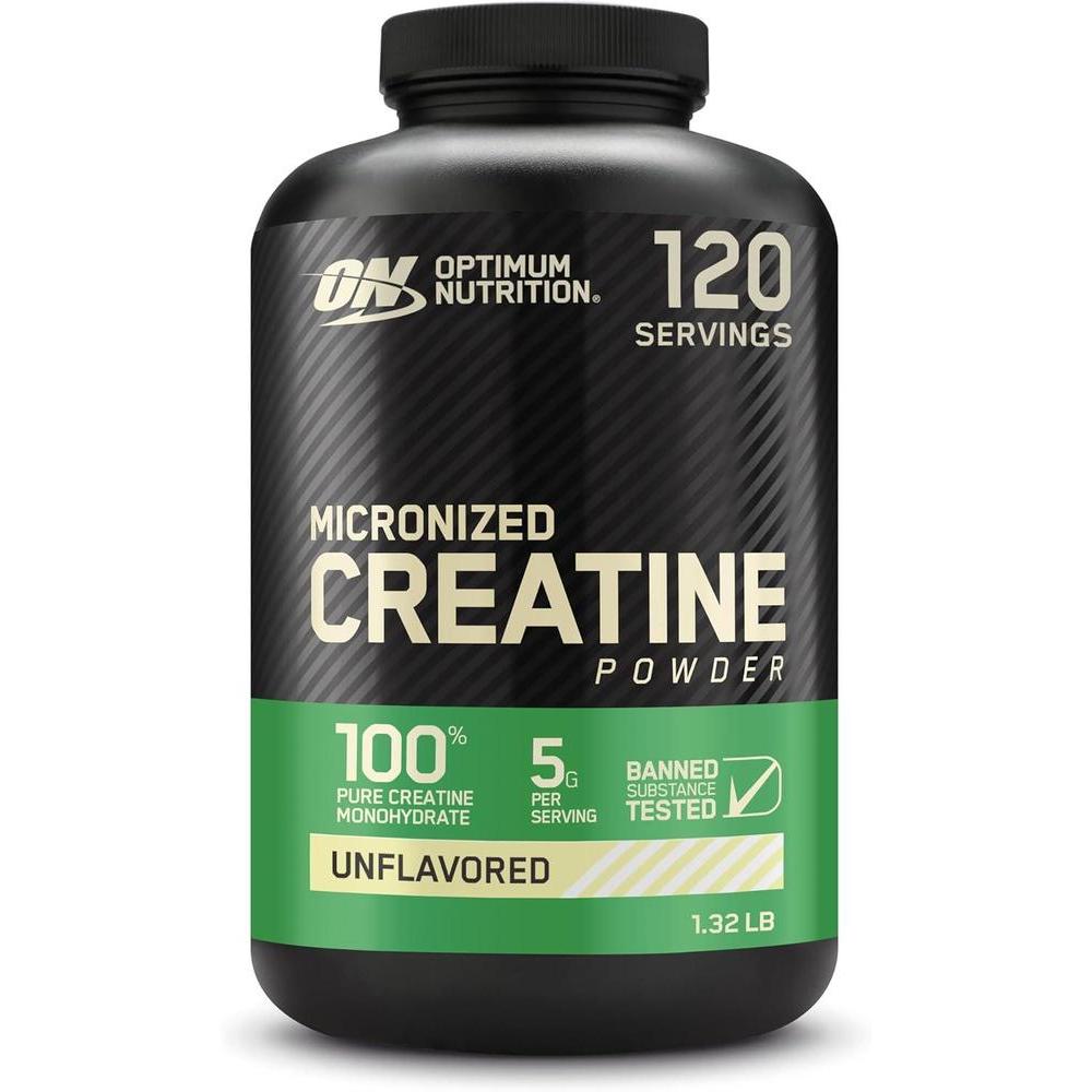 Optimum Nutrition Micronized Creatine Monohydrate Powder, Unflavored, 120 Servings, 600 Grams (Packaging May Vary)