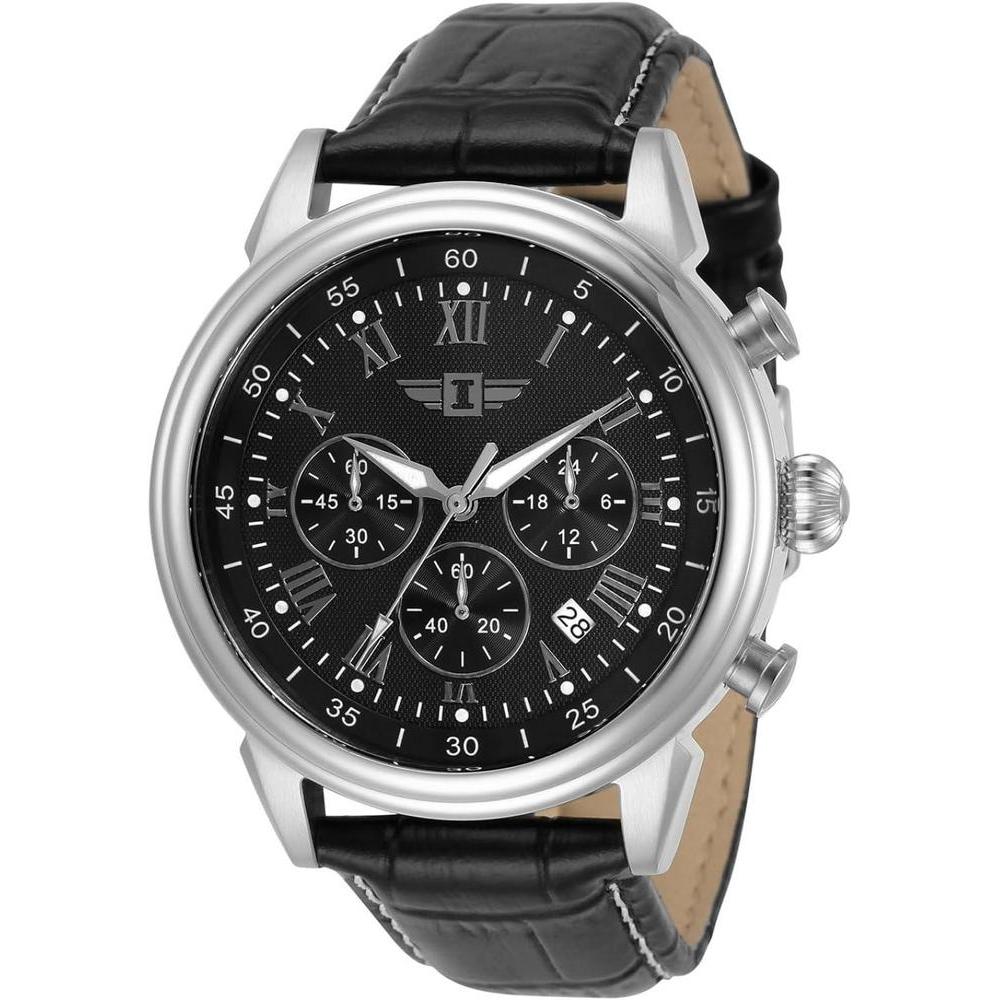 Invicta I Men's 90242 Chronograph Black Dial Black Leather Dress Watch