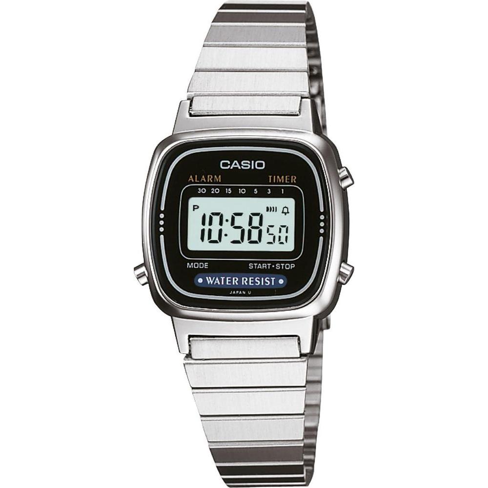 Casio Ladies Digital with Stainless Steel Wrist Watch LA670W, Grey/Grey, 547yds/12lb(5.44kg) 0.25mm, Bracelet