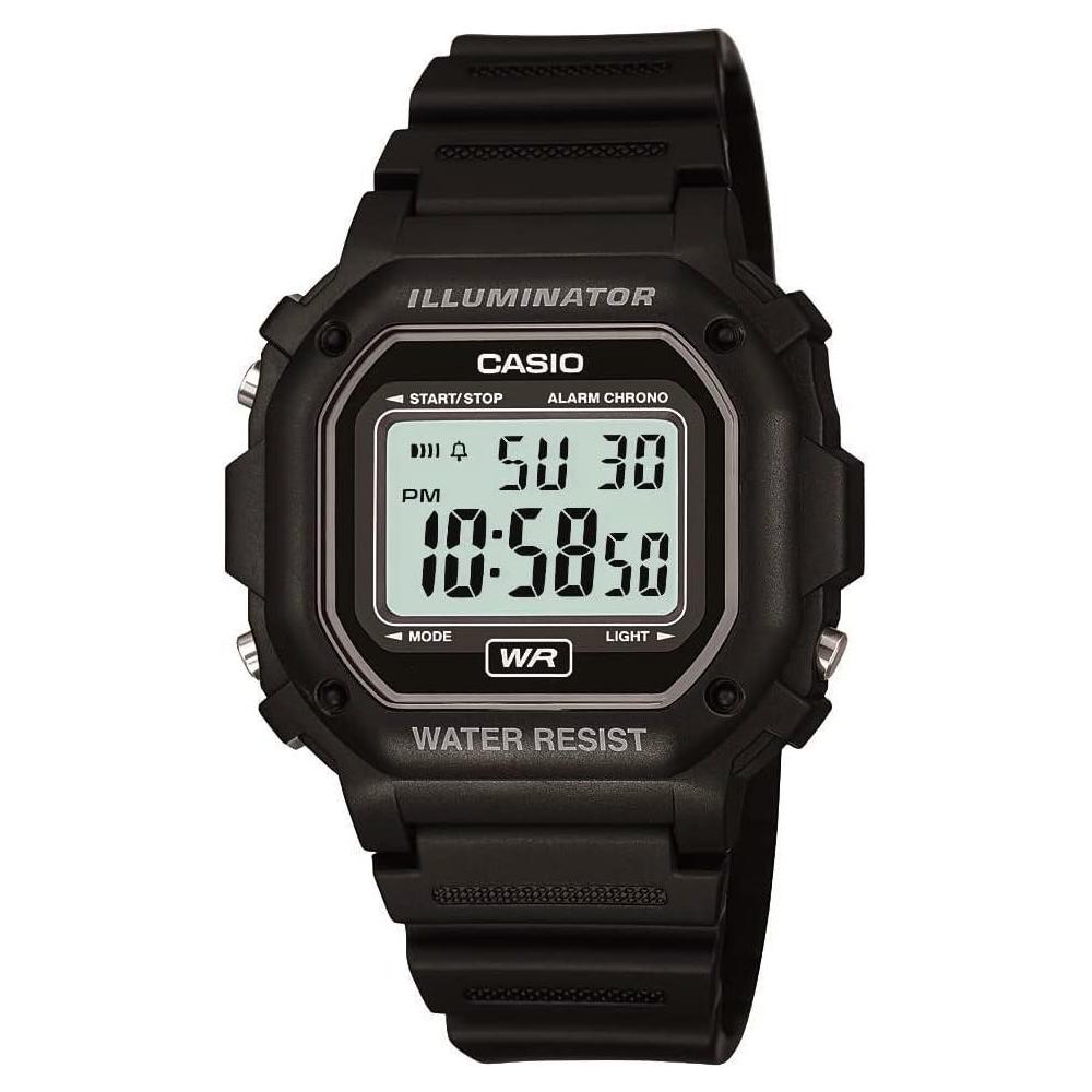 Casio F108WH Series | Men's Digital Watch | Illuminator | Water Resistant | LED Light | Daily Alarm | 1/100 SEC Stopwatch | 3 Hands (HR, Min, SEC) | Date/Day Display | Daily Alarm | 7 Year Battery