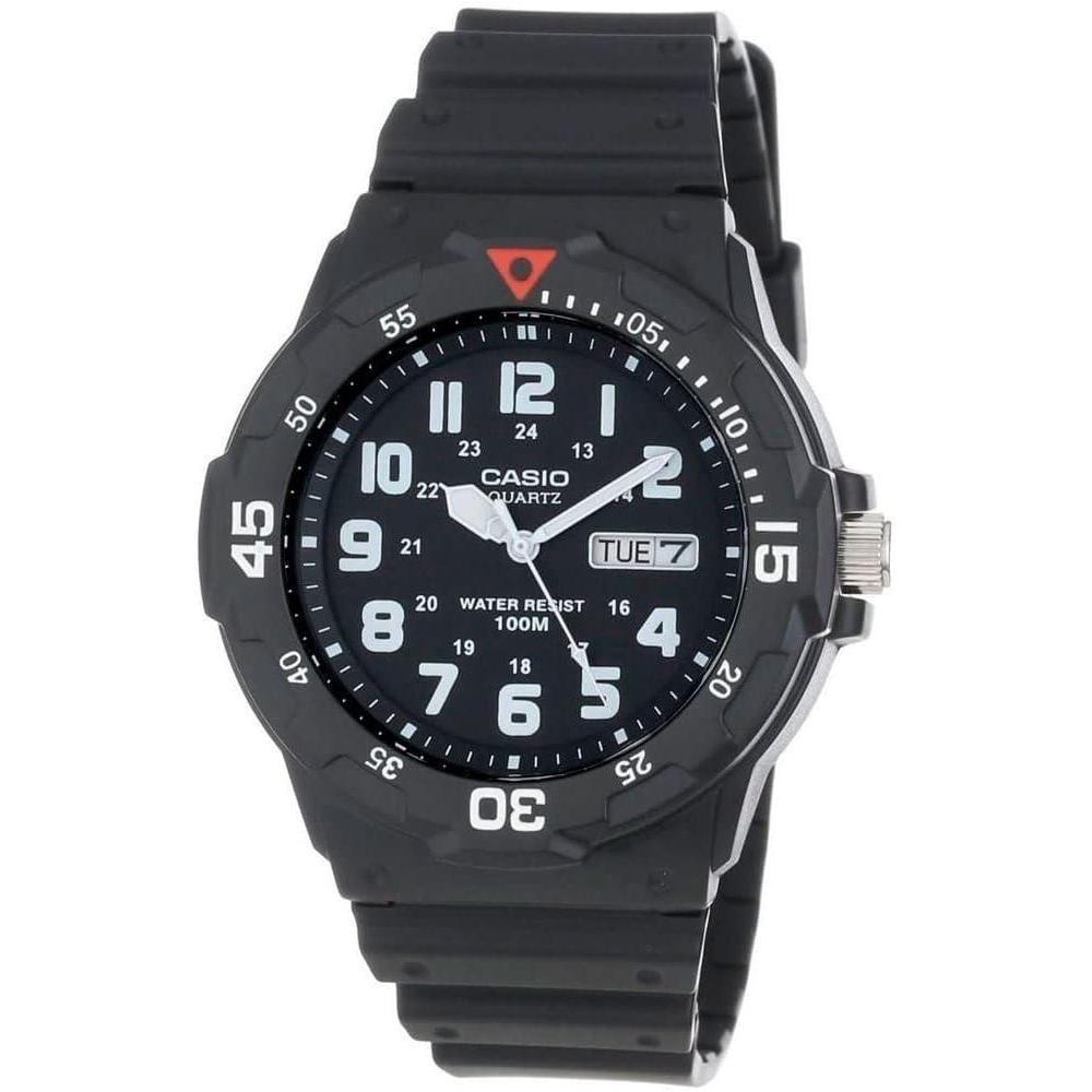 Casio MRW200H Series | Unisex Analog Watch | 100M WR | Stainless Steel Case | Resin Band | 2 Hand Analog (HR, Min, SEC) | Date Display | Screw Down Crown/Screw Down Caseback | 3 Year Battery