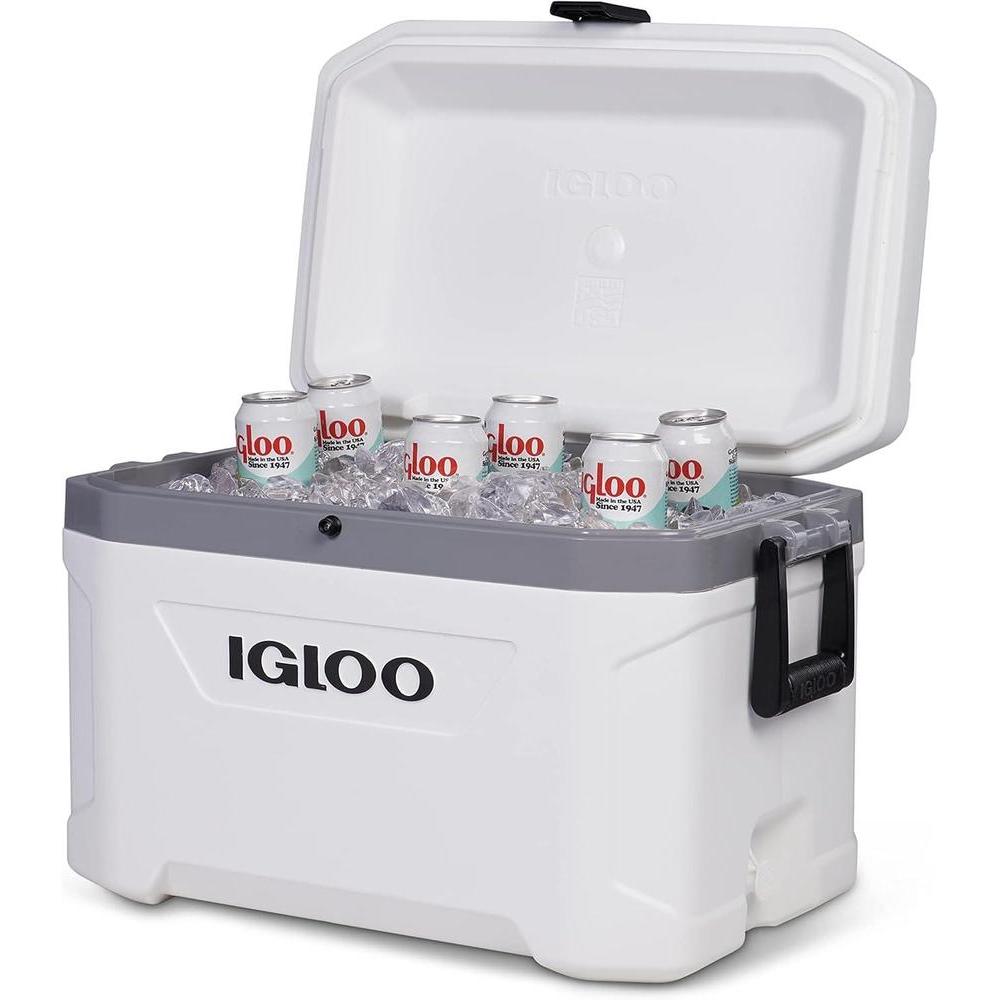 Hielera portátil y aislada para pesca, camping y navegación. Ideal para condiciones difíciles y exteriores