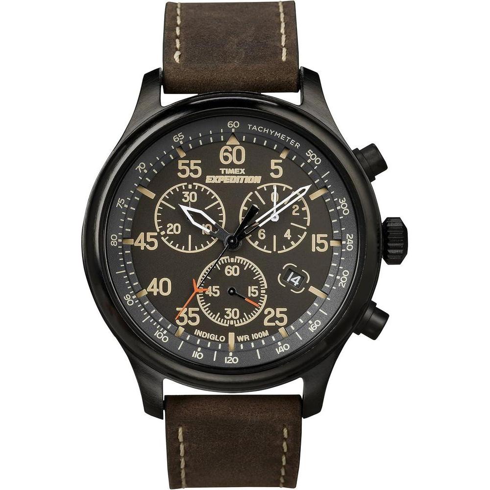 Timex Expedition Field Chronograph 43mm Men’s Analog Watch | INDIGLO Backlight | Durable Comfortable Adjustable Strap | Rugged Outdoor Watch | 100M Water Resistance