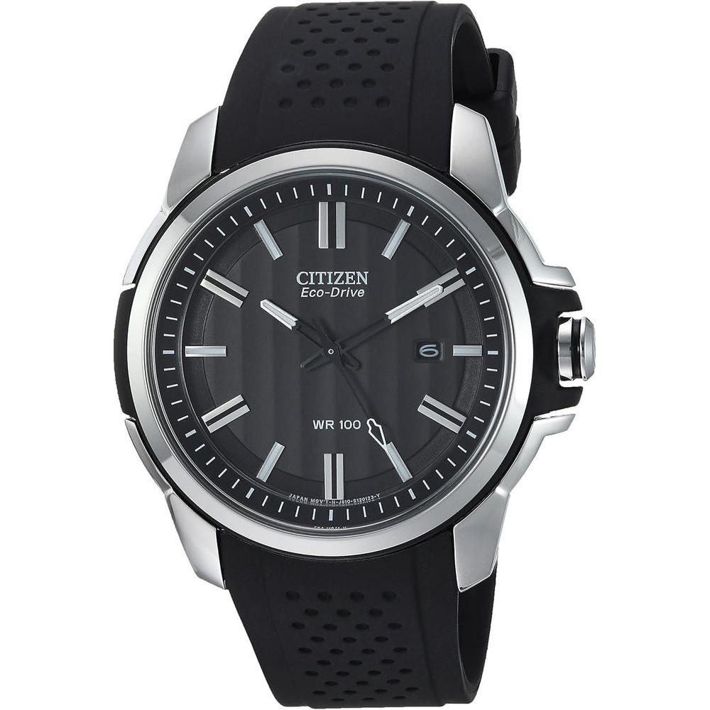 Citizen Eco-Drive Weekender Mens Watch, Stainless Steel with Polyurethane Strap
