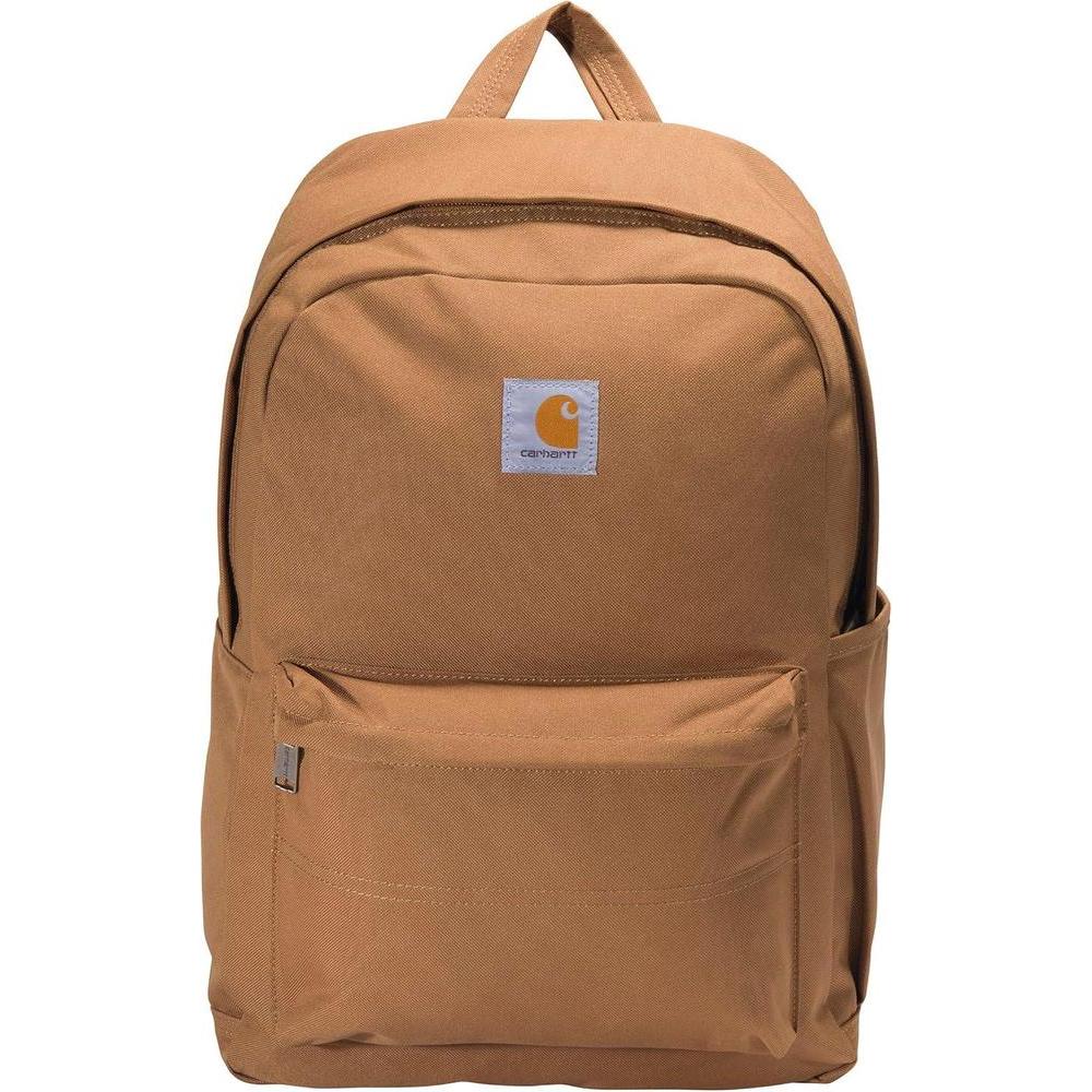 Carhartt 21L Classic Daypack, Durable Water-Resistant Pack with Laptop Sleeve, Brown, Containts PFAS