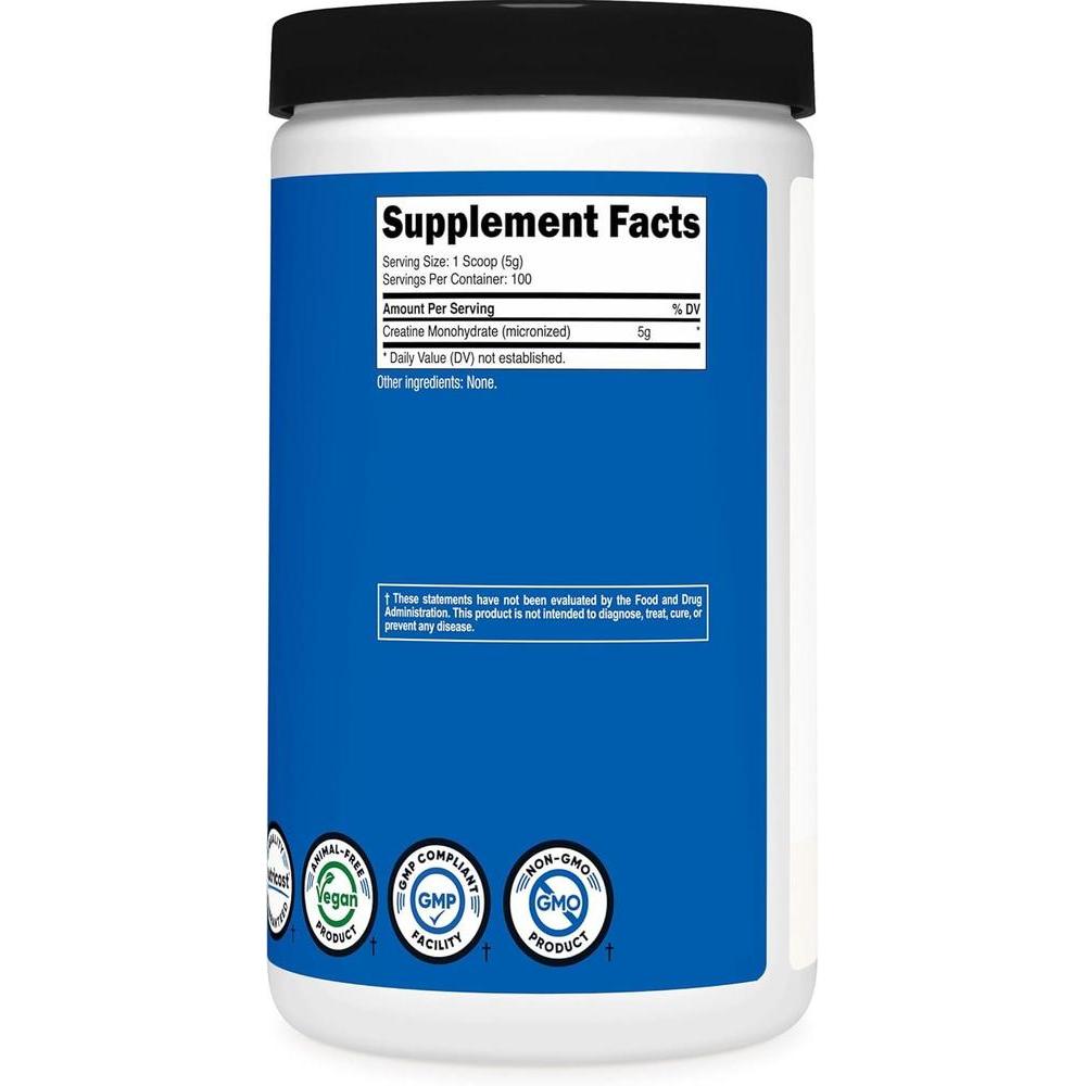 Monohidrato de creatina Nutricost, 100 porciones de monohidrato de creatina pura