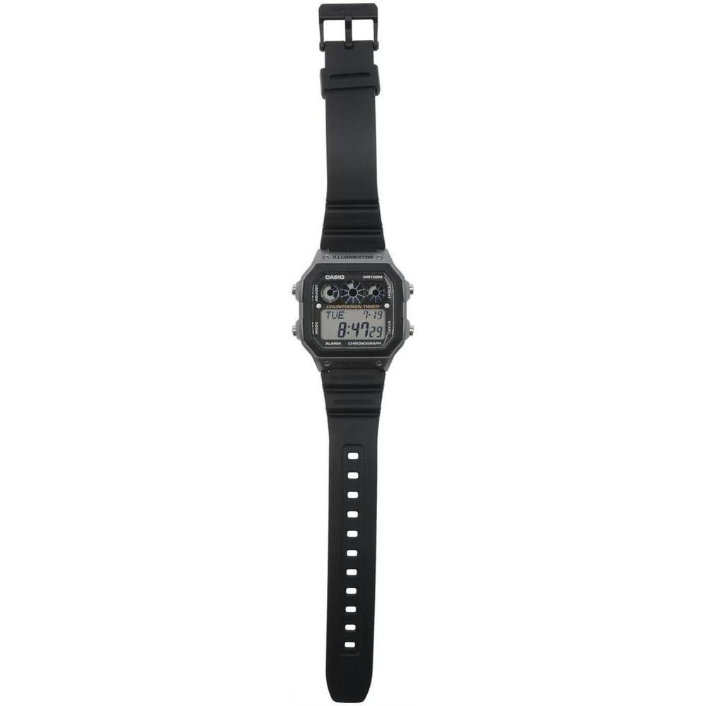 Casio AE-1300WH-8AVCF Reloj Digital Negro para Hombre con Cronómetro, Temporizadores, Resistencia al Agua y Retroiluminación LED