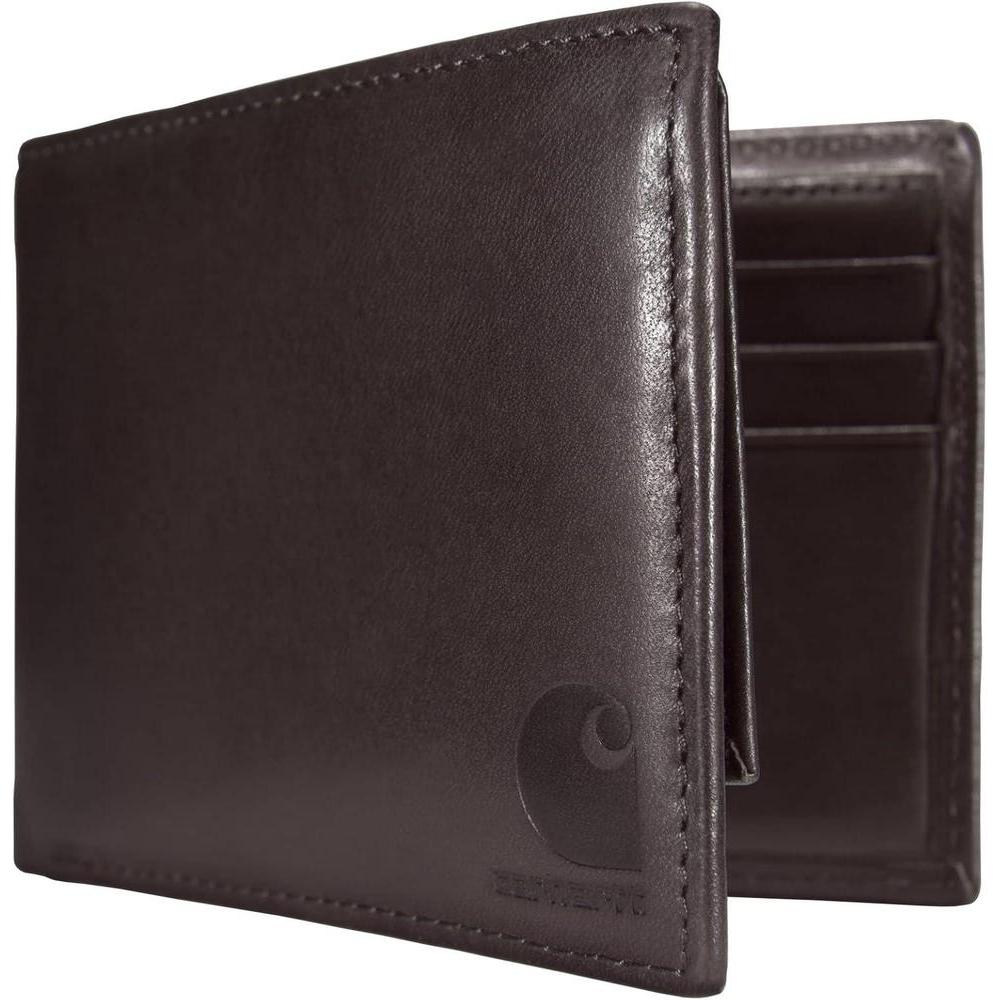 Carhartt Carteras duraderas de cuero marrón aceitado para hombre, varios estilos disponibles