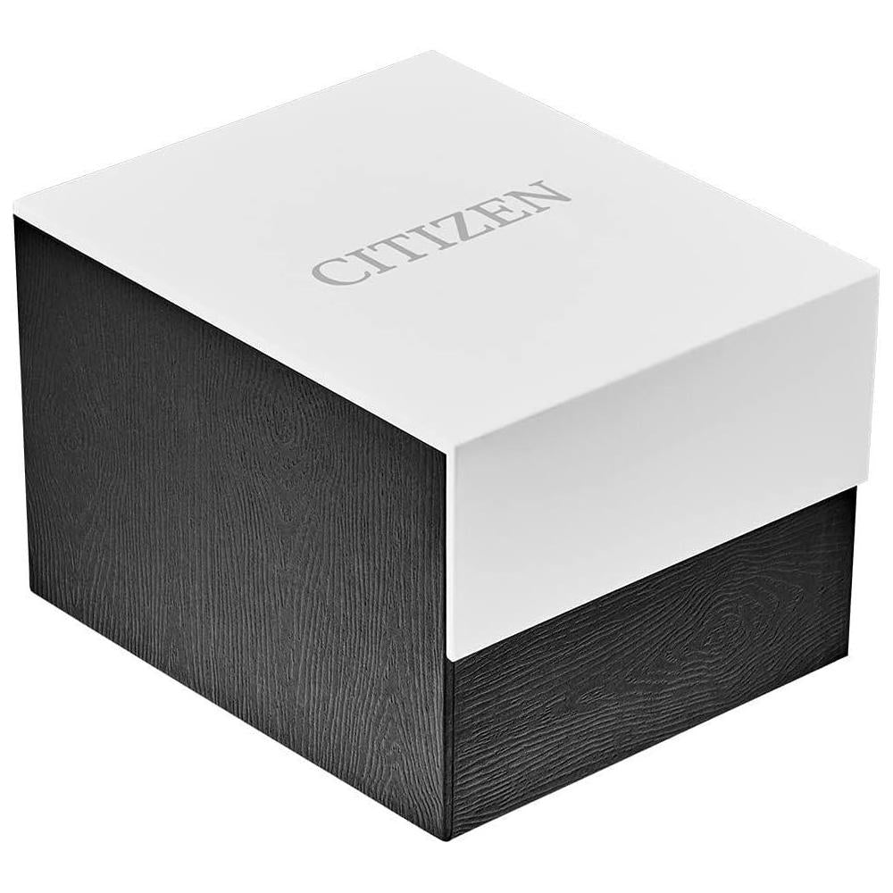 Reloj Citizen Eco-Drive para hombre con calendario, cronógrafo y manos luminosas, correa de cuero azul y esfera blanca