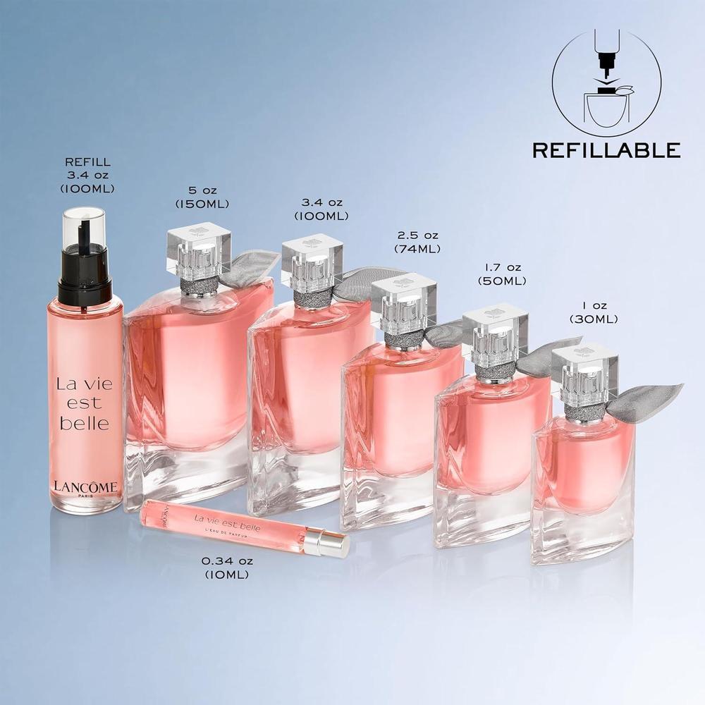 Lancôme La Vie Est Belle Eau de Parfum: fragancia de larga duración con notas de iris, pachulí y vainilla cálida