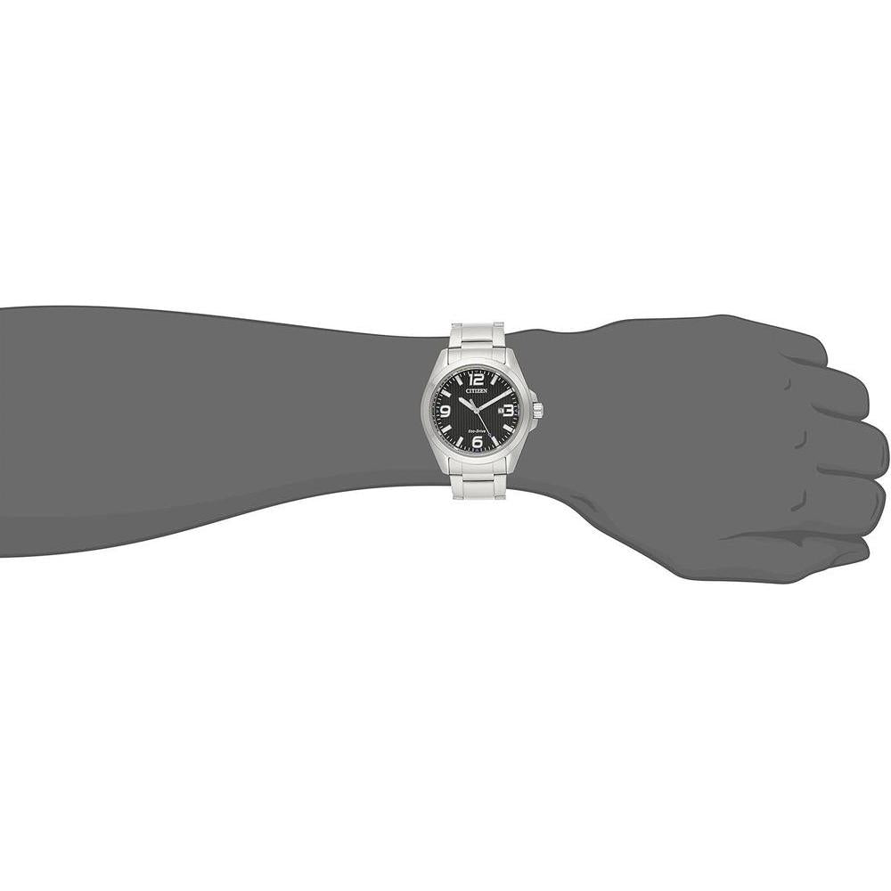 Citizen Reloj Eco-Drive Weekender Garrison Field para hombre en acero inoxidable, esfera negra, modelo AW1430-86E Classic
