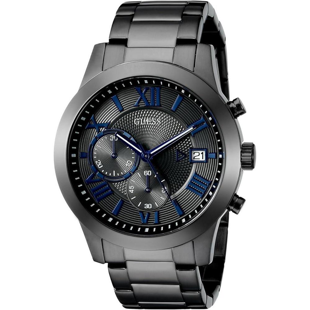 GUESS Men's Stainless Steel Gunmetal Chronograph Bracelet Watch