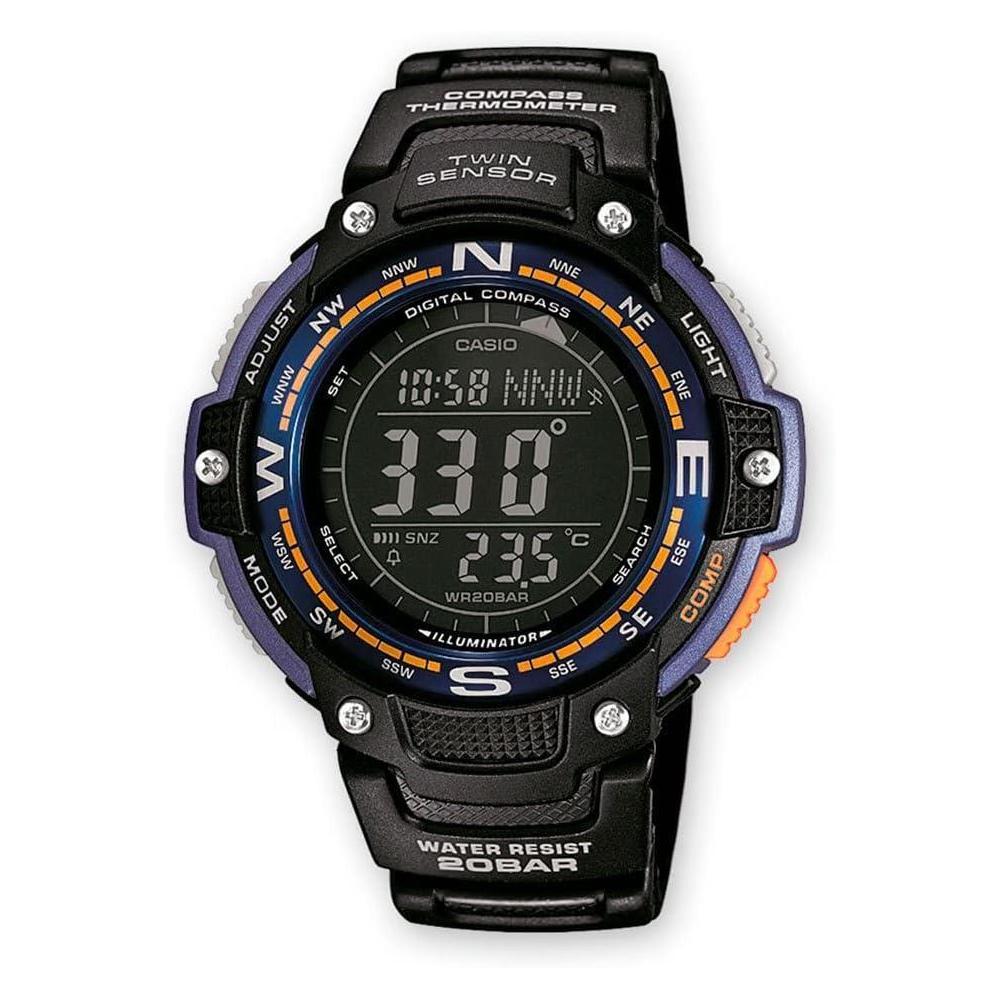 Casio SGW100 Series | Digital Watch & Compass | 200M WR | 100 SEC Stopwatch | Twin Sensor for Direction & Temperature | Low Temp Resistant | World Time | Auto Calendar | Multi Alarm