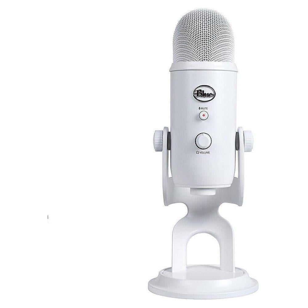 Logitech for Creators Blue Yeti - Micrófono USB para videojuegos, transmisión, pódcasts, blanco (Whiteout)