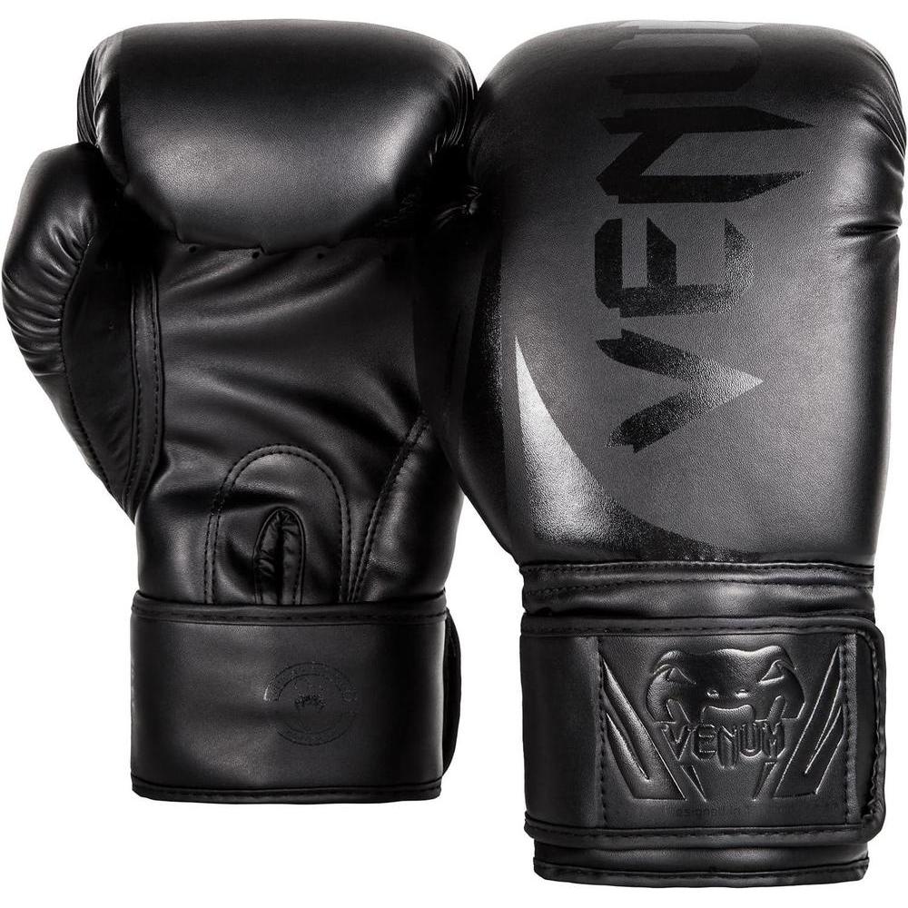 Guantes de boxeo Venum Challenger 2.0 de cuero sintético con ajuste seguro y diseño en negro