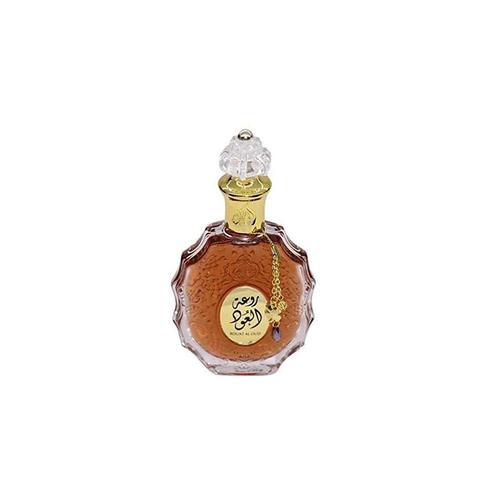Lattafa Rouat Al Oud Eau de Parfum en espray unisex, fragancia amaderada y especiada para uso diario
