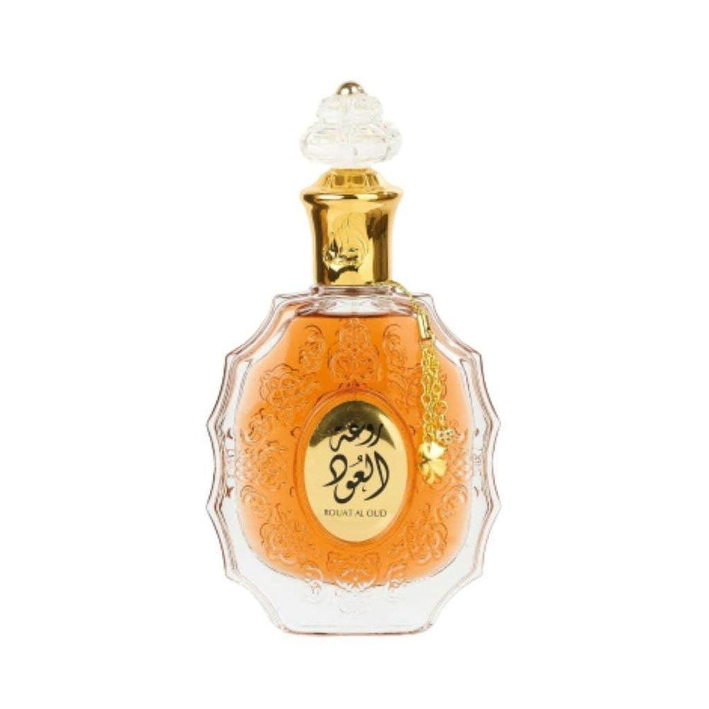 Lattafa Rouat Al Oud Eau de Parfum en espray unisex, fragancia amaderada y especiada para uso diario