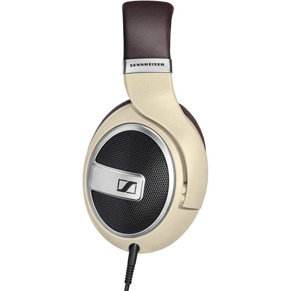 Sennheiser HD 599 audífono con parte posterior abierta para sonido audiófilo, diseño premium en color marfil