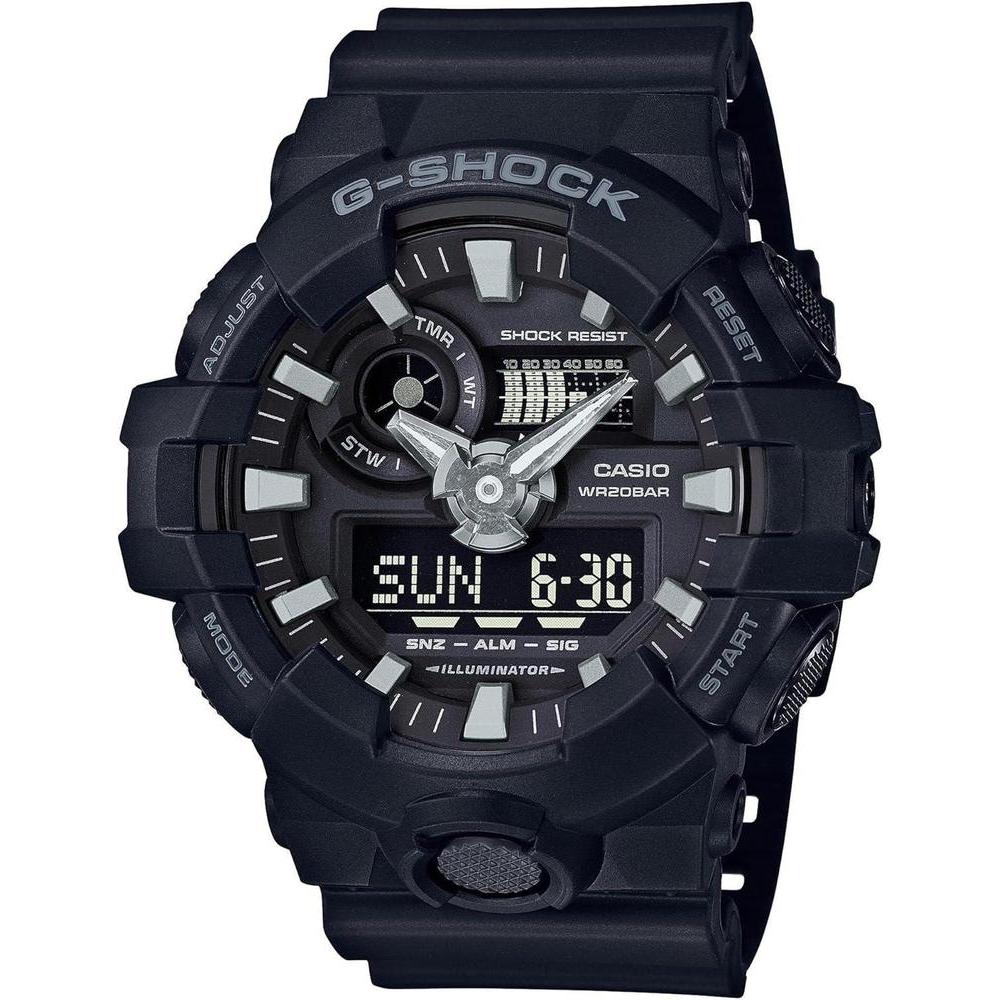 Casio Men's 'G Shock' Quartz Resin Casual Watch, Color:Black (Model: GA-700-1BDR)