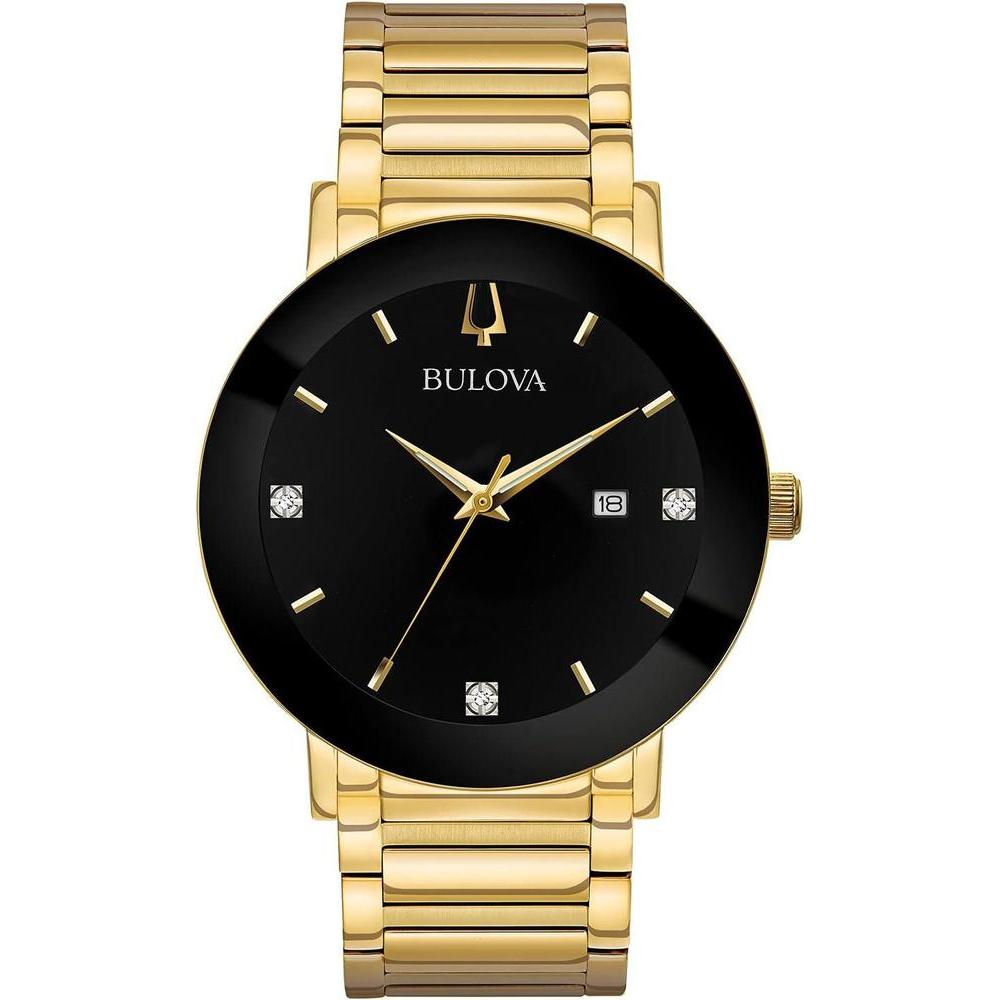 Bulova Men's 3-Hand Quartz Watch with Diamond Dial and Edge to Edge Crystal