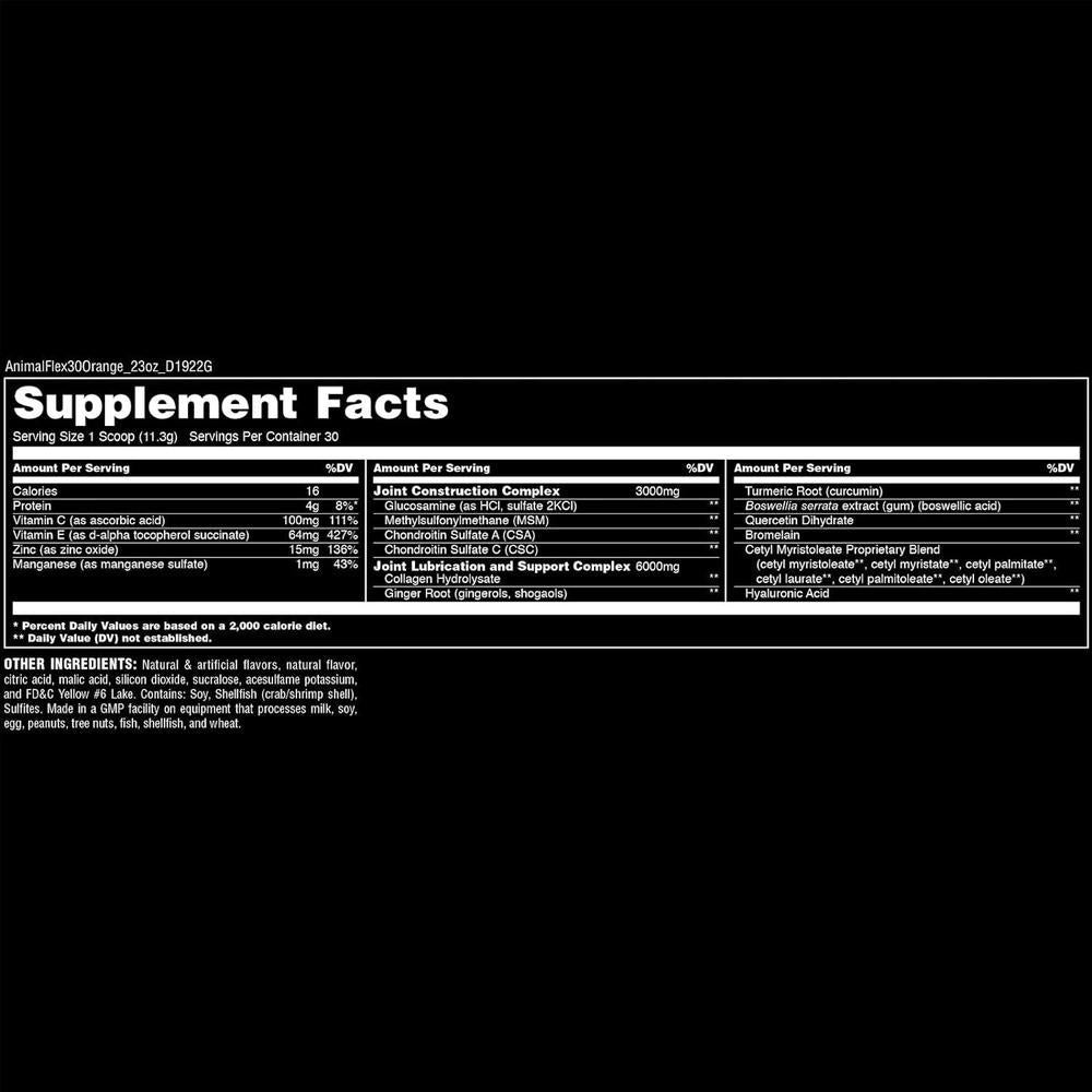 Animal Flex - Suplemento completo todo en uno, curcumina cúrcuma, colágeno, glucosamina, MSM, 30 cucharadas, polvo