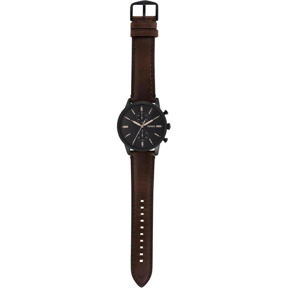 Reloj cronógrafo de acero inoxidable y cuero Fossil Townsman para hombre, estilo clásico y funcionalidad moderna