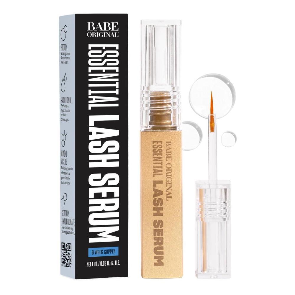 Babe Original Sérum de pestañas – Pestañas más completas y de aspecto más largo, tratamiento avanzado para mejorar las pestañas naturales, extensiones y cejas, vegano y libre de crueldad animal