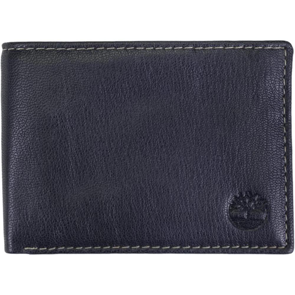 Timberland Men's RFID Blocking Wallet – Genuine Leather Passcase with Removable ID Holder, 6 Card Slots, 2 Billfold Pockets, Slim Design, Navy Blue, One Size