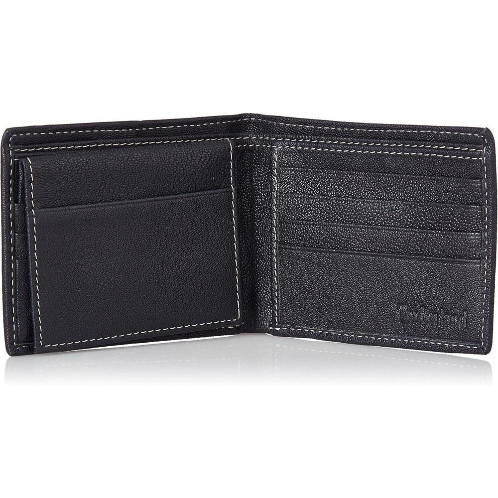 Timberland Cartera RFID de cuero genuino para hombre con soporte de identificación extraíble y ranuras para tarjetas
