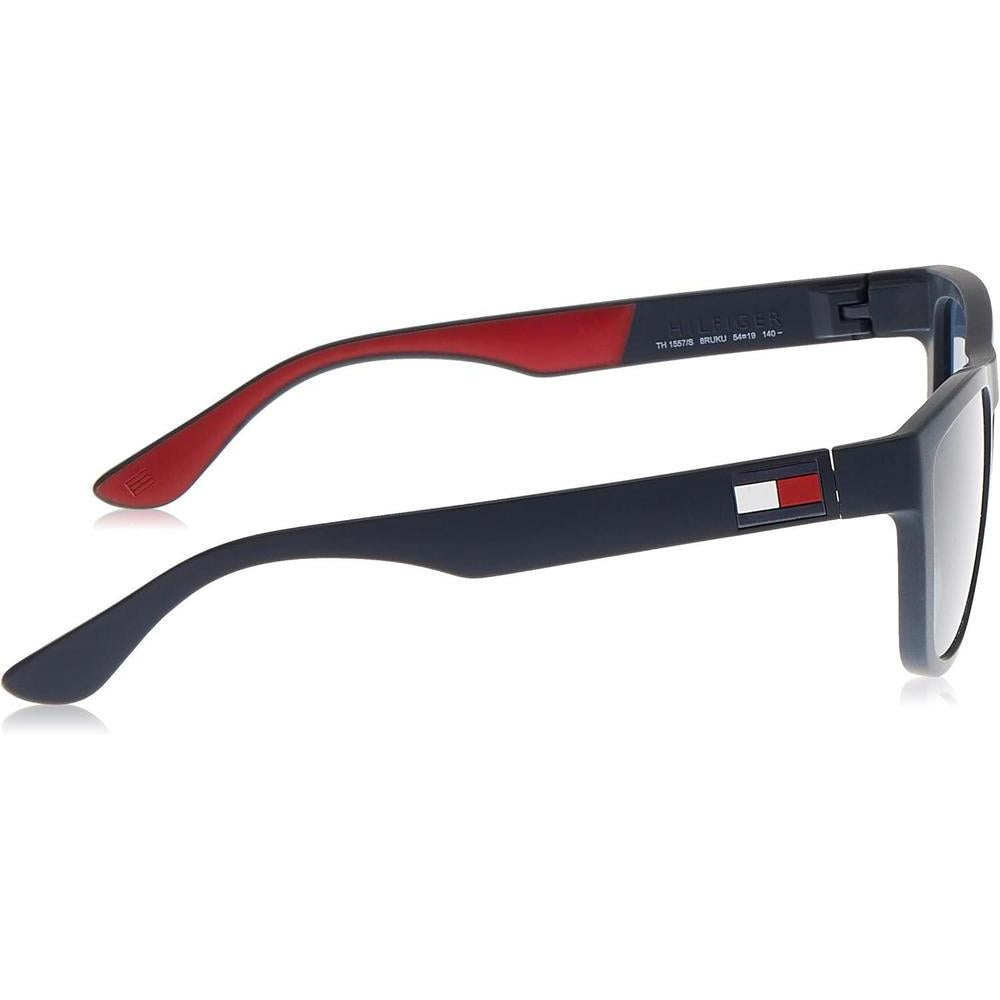 Gafas de sol cuadradas para hombre Tommy Hilfiger con marco de plástico y protección UV, incluye funda de marca