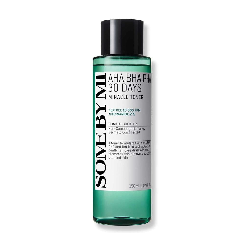 SOME BY MI AHA BHA PHA 30 Days Miracle Toner – 5.07oz, 5.1 fl oz – Tónico facial exfoliante de ácido salicílico coreano para todo tipo de piel – Cuidado diario de poros y control de aceite con 2% de