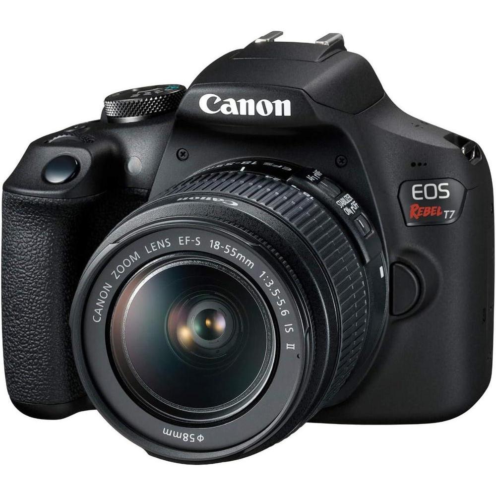 Canon EOS Rebel T7 Cámara DSLR con lente de 18-55mm, Wi-Fi, sensor CMOS de 24.1 MP, procesador DIGIC 4+ y videos Full HD