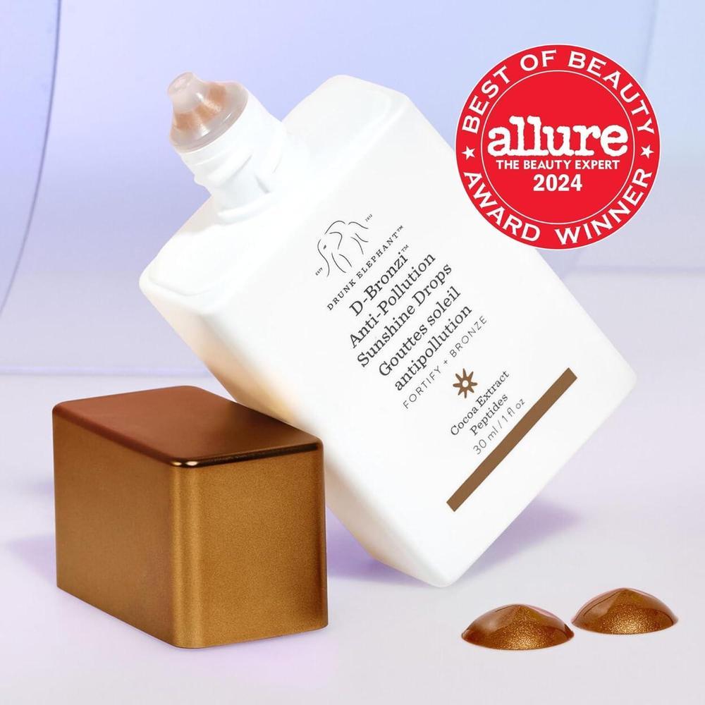 Drunk Elephant D-Bronzi Sunshine Drops: Suero Bronceador Facial, Seguro y Efectivo, Libre de Aceites, Fragancias 30ml