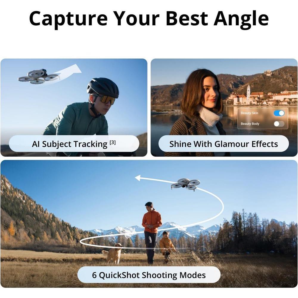 Drone DJI Flip con cámara 4K UHD, control remoto RC 2, cardán 3 ejes, transmisión de video de largo alcance