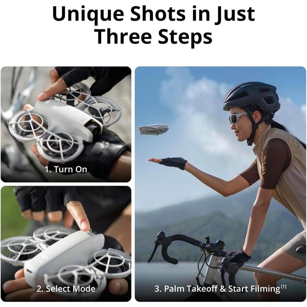 DJI Neo, minidrón con cámara 4K UHD para adultos, con funciones avanzadas como vuelo autónomo y video estabilizado
