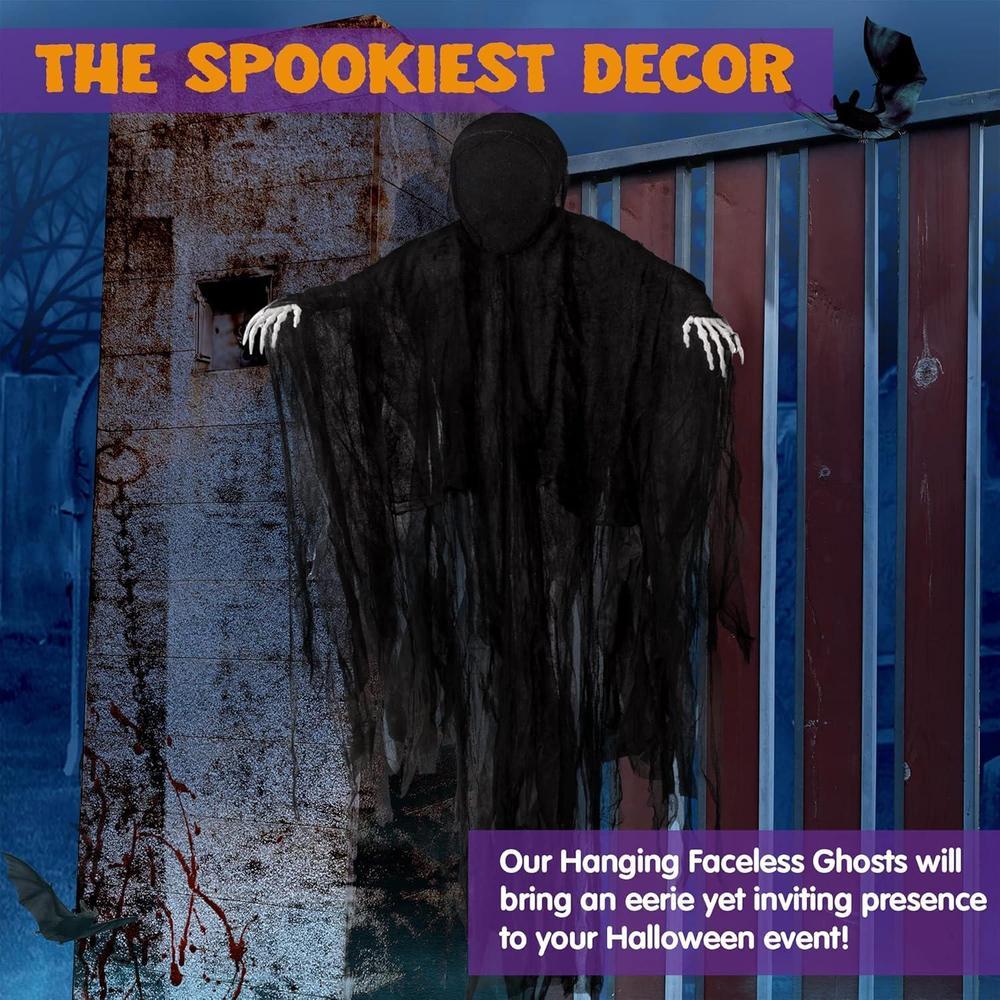 JOYIN Decoración de Halloween de 160 cm para exteriores, decoración de fantasma colgante sin cara oscura en bata de terror negra