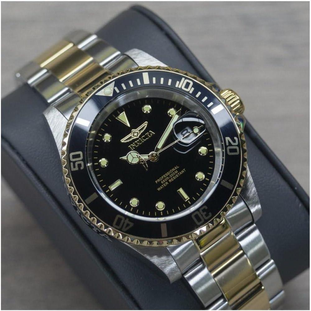 Invicta Reloj de cuarzo Pro Diver para hombre, correa inoxidable, ideal para buceo, resistente al agua 200 m, elegante y funcional