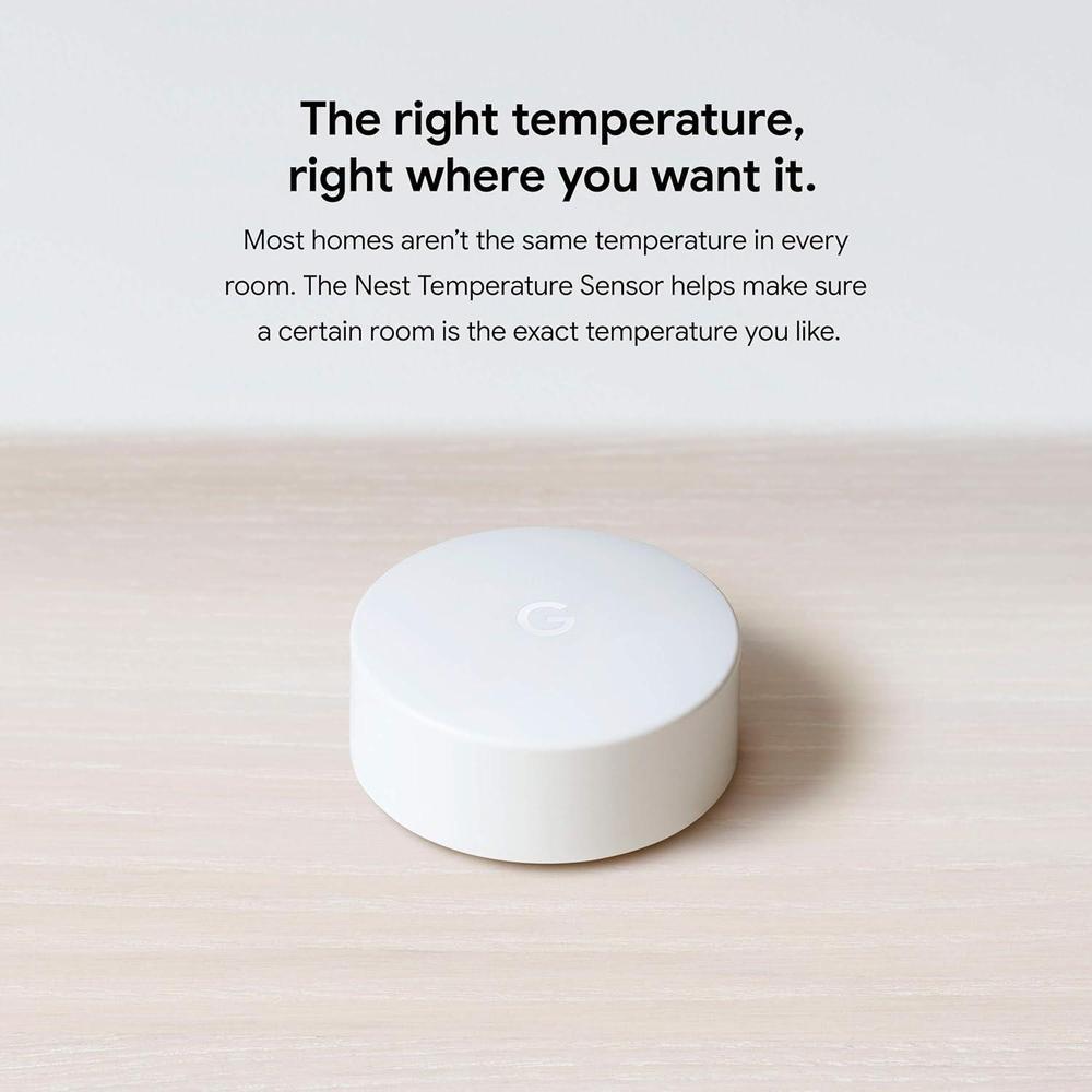 Google Sensor de temperatura Nest compatible con termostatos Nest. Incluye 3 sensores para control de clima en varios espacios del hogar