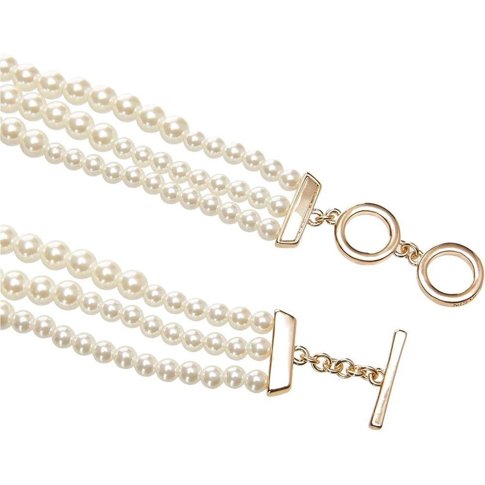 Anne Klein collar de perlas blancas con detalle dorado para mujer, elegante para cualquier ocasión especial