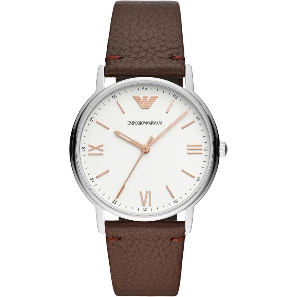 Emporio Armani Men's Three-Hand Leather Watch