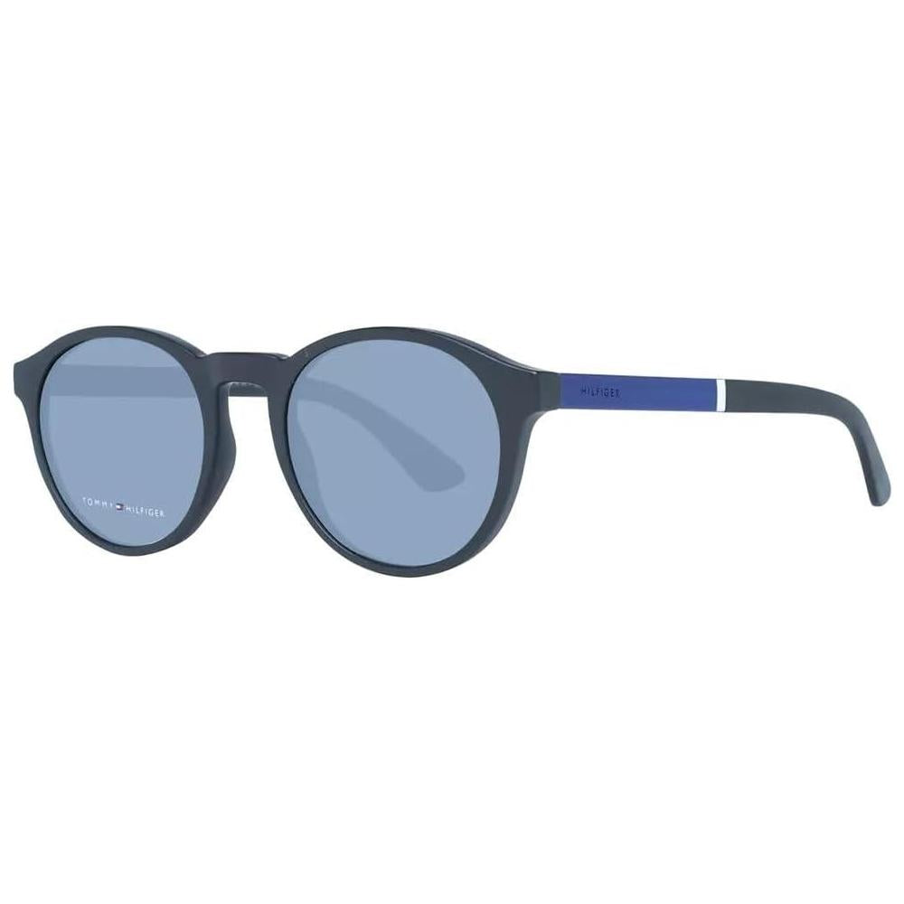 Tommy Hilfiger Sunglasses (Safilo Group) Men's TH1476/S Round Sunglasses, Black & Blue, 51 mm
