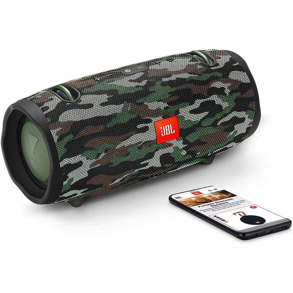 JBL Xtreme 2 Altavoz Bluetooth portátil impermeable con tecnología estéreo y diseño camuflaje, ideal para fiestas y uso en exteriores