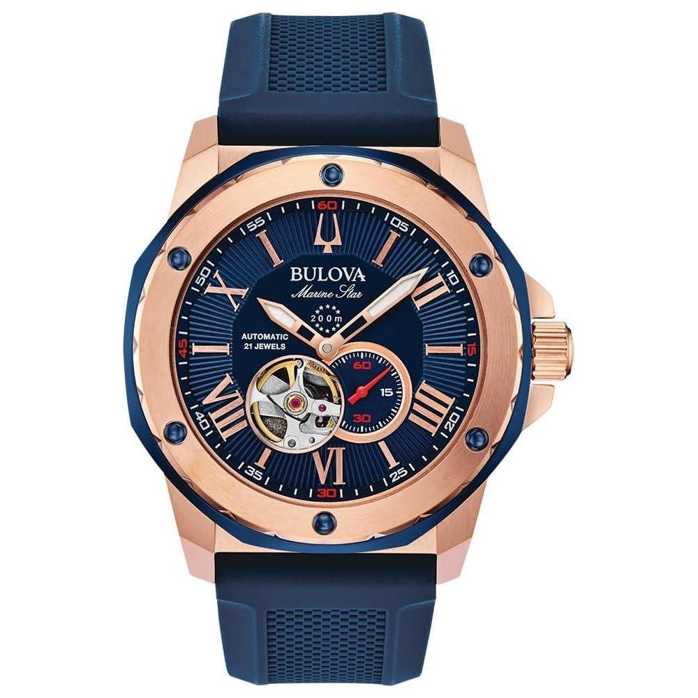 Bulova Men's Marine Star Automatic Blue Dial Watch | 45mm | 98A227