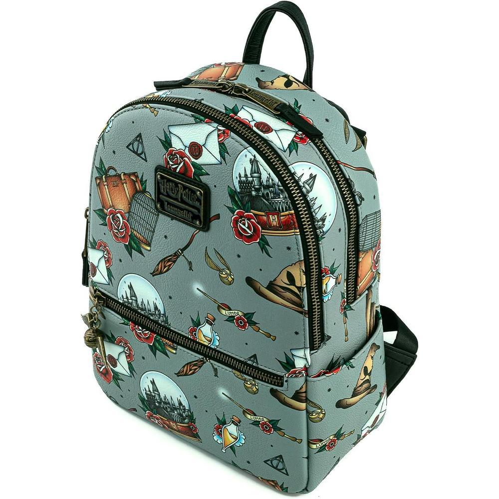 Loungefly Harry Potter Tattoo - Bolso de hombro con doble correa para mujer, diseño moderno y juvenil
